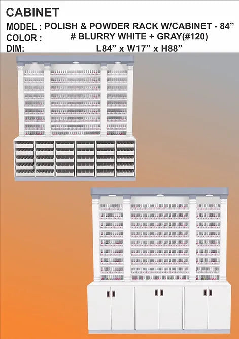 WHITE - GREY TRIPLE NAIL POLISH & STAND