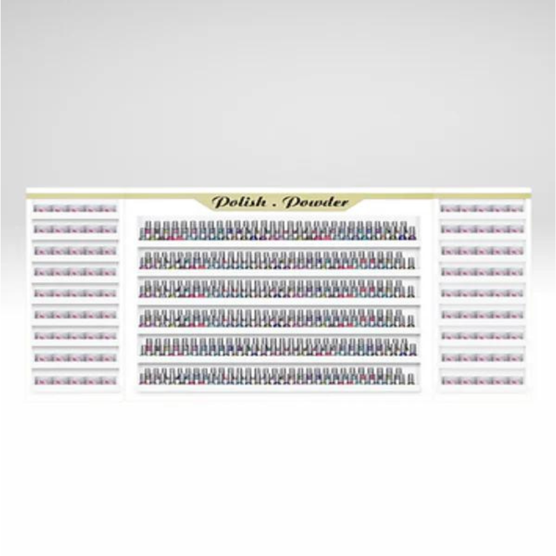 WHITE - GOLD POLISH & POWDER RACK 68