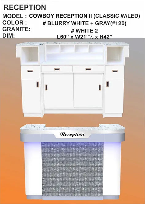RECEPTION WHITE - GREY WITH LED