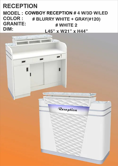 WHITE - GREY RECEPTION WITH LED 1