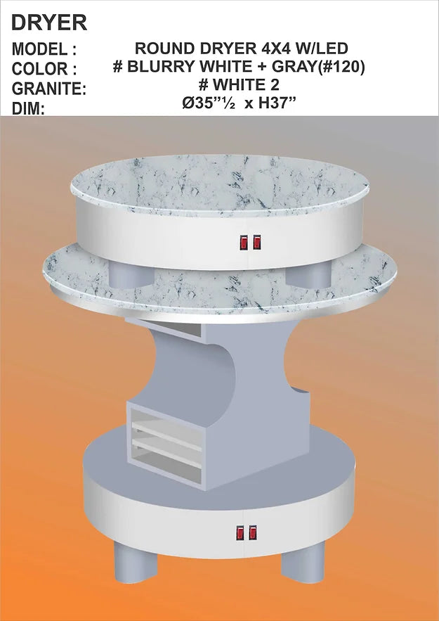 WHITE - GREY ROUND NAIL DRYER 1