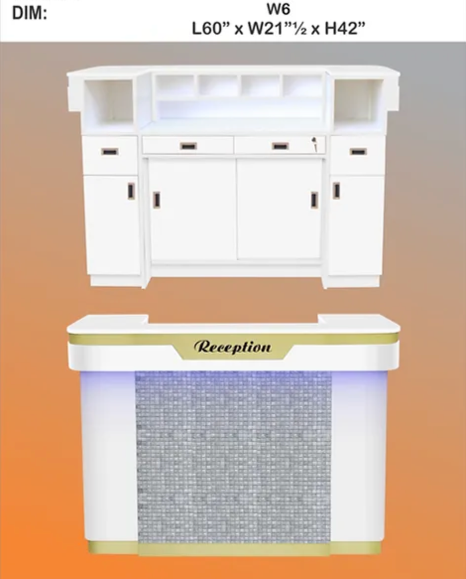 WHITE - GOLD RECEPTION WITH LED MARK 1