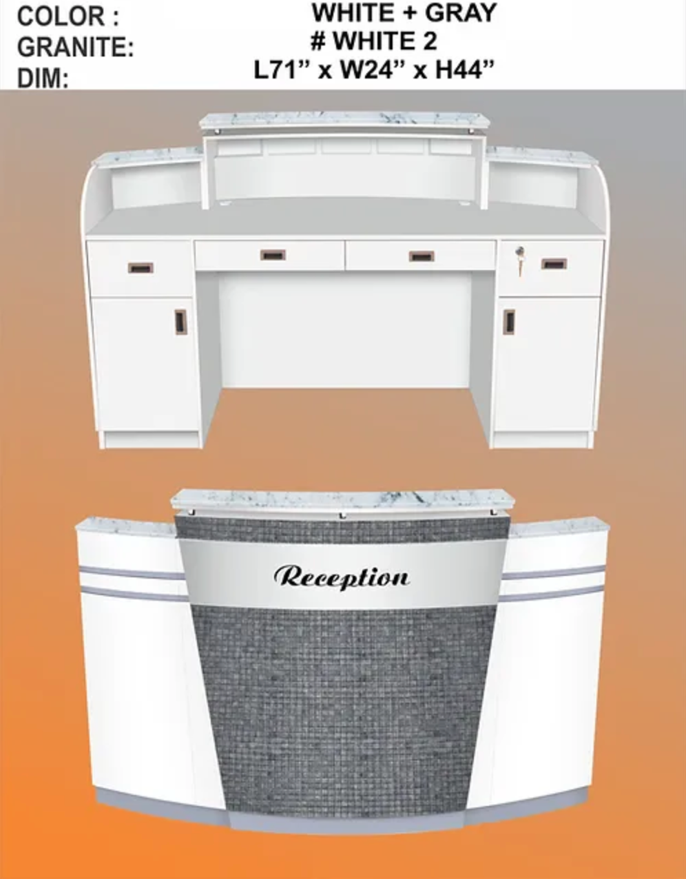 WHITE - GREY RECEPTION WITHOUT LED