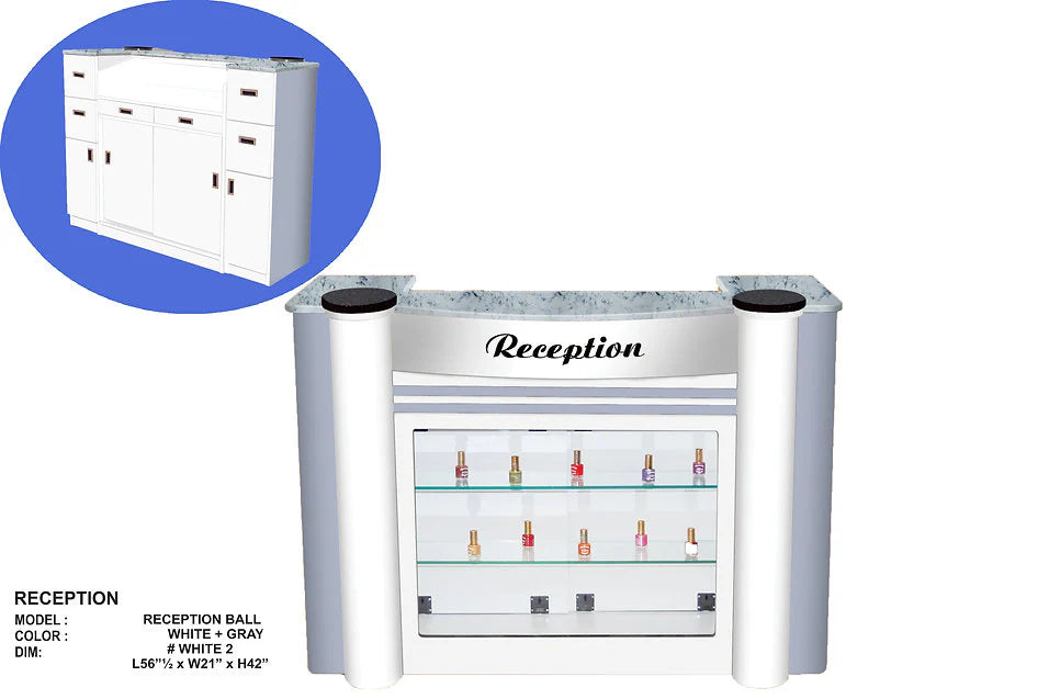 WHITE - GREY RECEPTION WITH GLASS